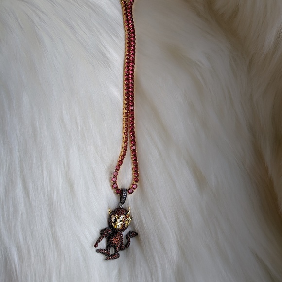 🖤 18" x 4m Tennis Chain + Devil Shape Pendant - Picture 6 of 8